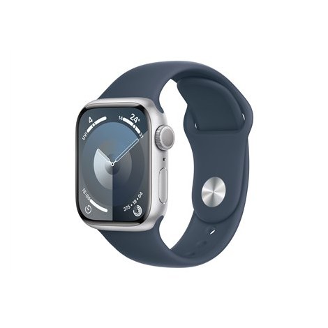 Apple Series 9 (GPS) Inteligentny zegarek Wykonany w 100% z aluminium pochodzącego z recyklingu Storm blue 41 mm Odbiornik Apple